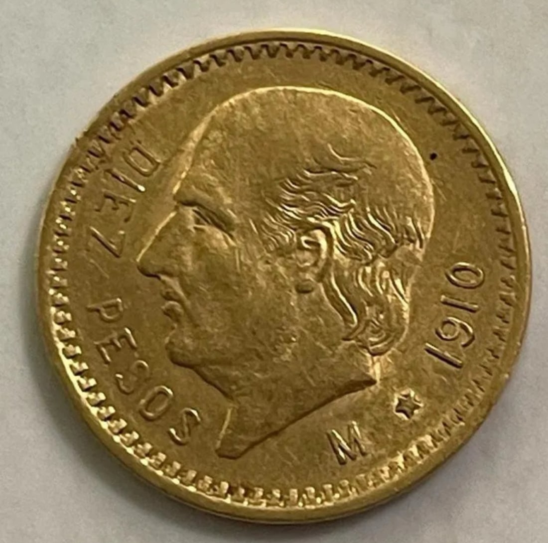 1910 Mexico Gold Coin 10 Pesos (1 of 3)