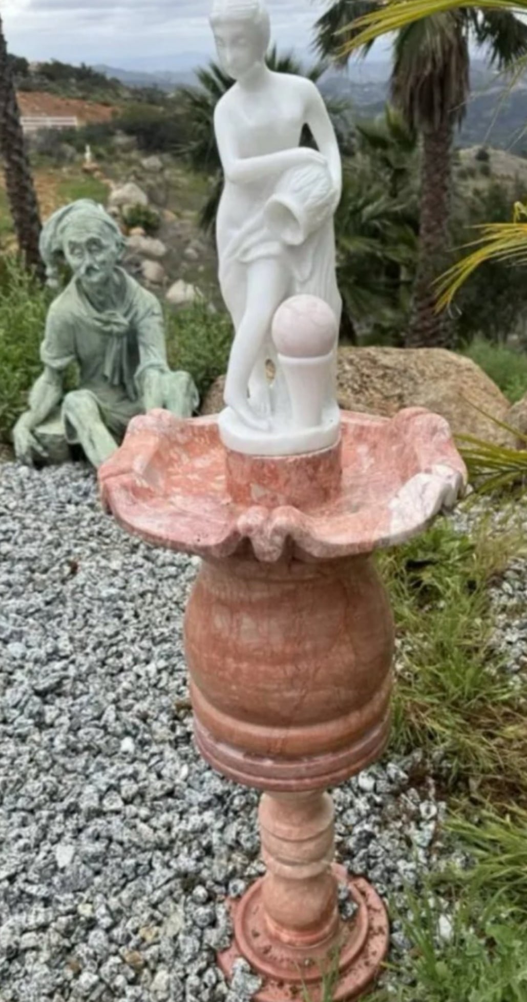 Large Marble Lady Fountain Sculpture (1 of 2)