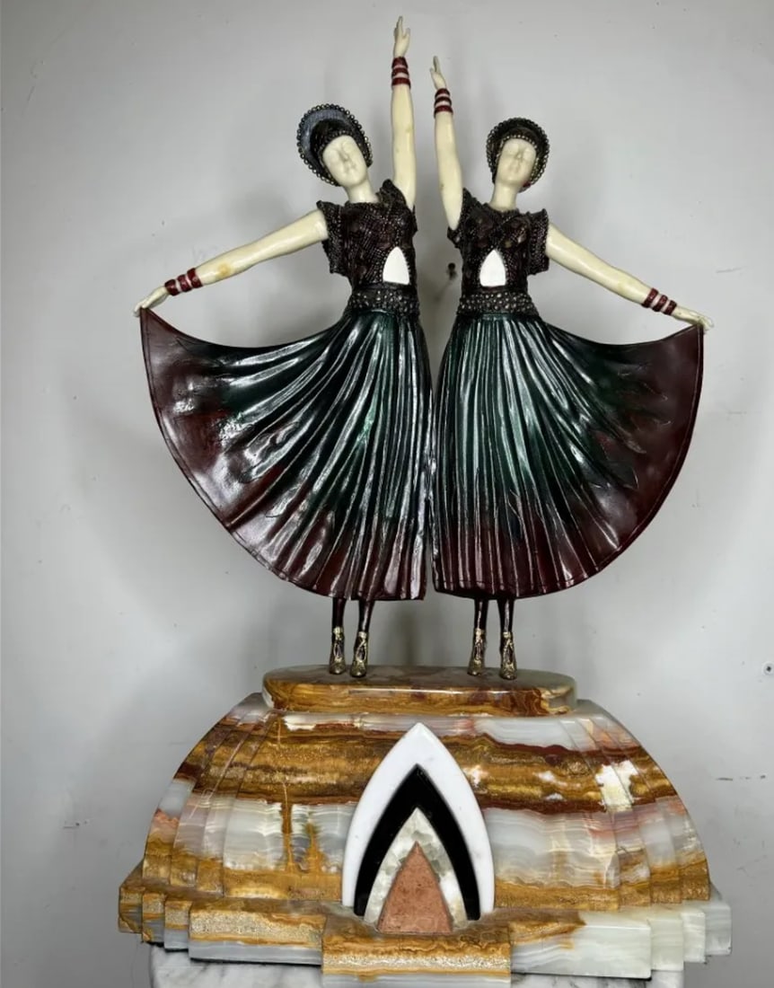 Demetre Chiparus Large Art Deco Bronze Women Sculpture (1 of 2)