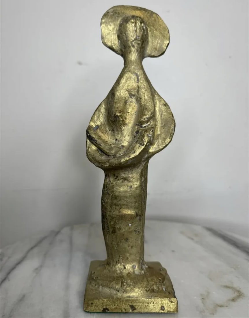 Picasso Modern Bronze Sculpture: Measurements; 10 in H x 3 in