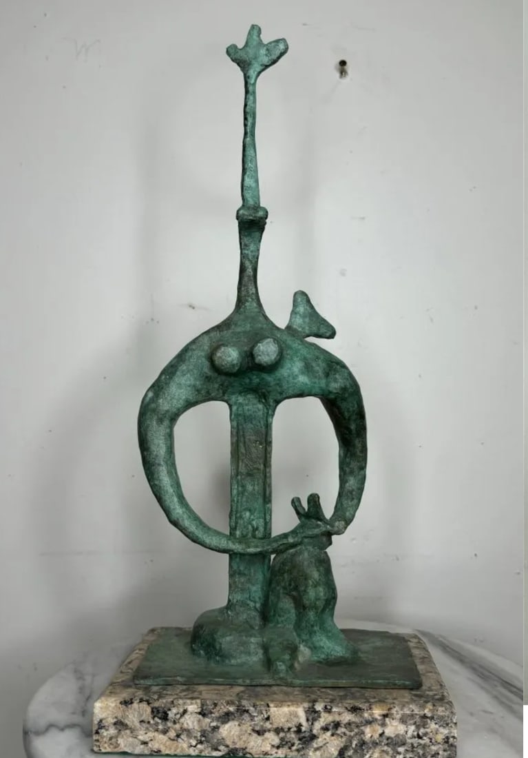 Jacques Lipchitz Large Modern Bronze Sculpture: Measurements; 19 in H x 8 x 6 in