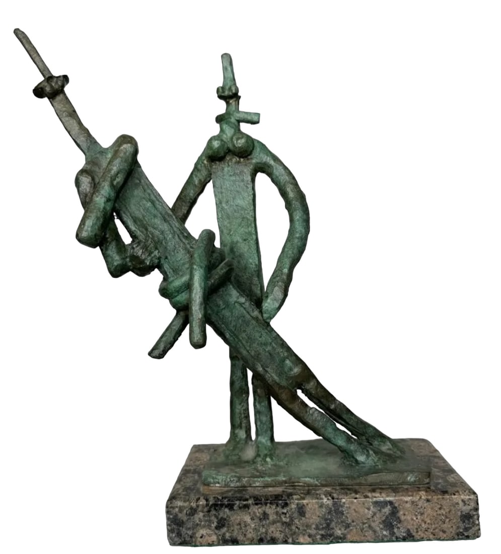 Jacques Lipchitz Modern Bronze Sculpture: Measurements: 13 in H x 10 in x 4 in