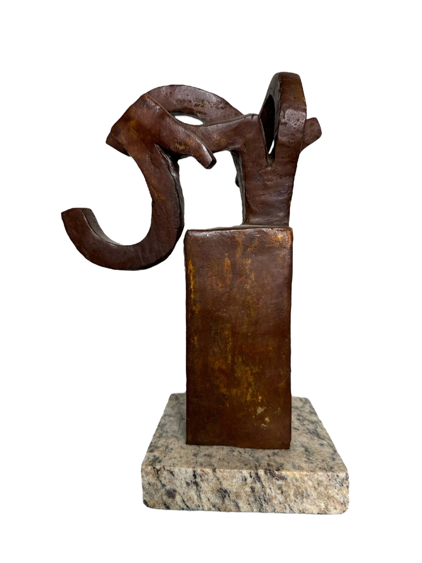 Eduardo Chillida Bronze Sculpture: Measure: 12 in H x 8 in