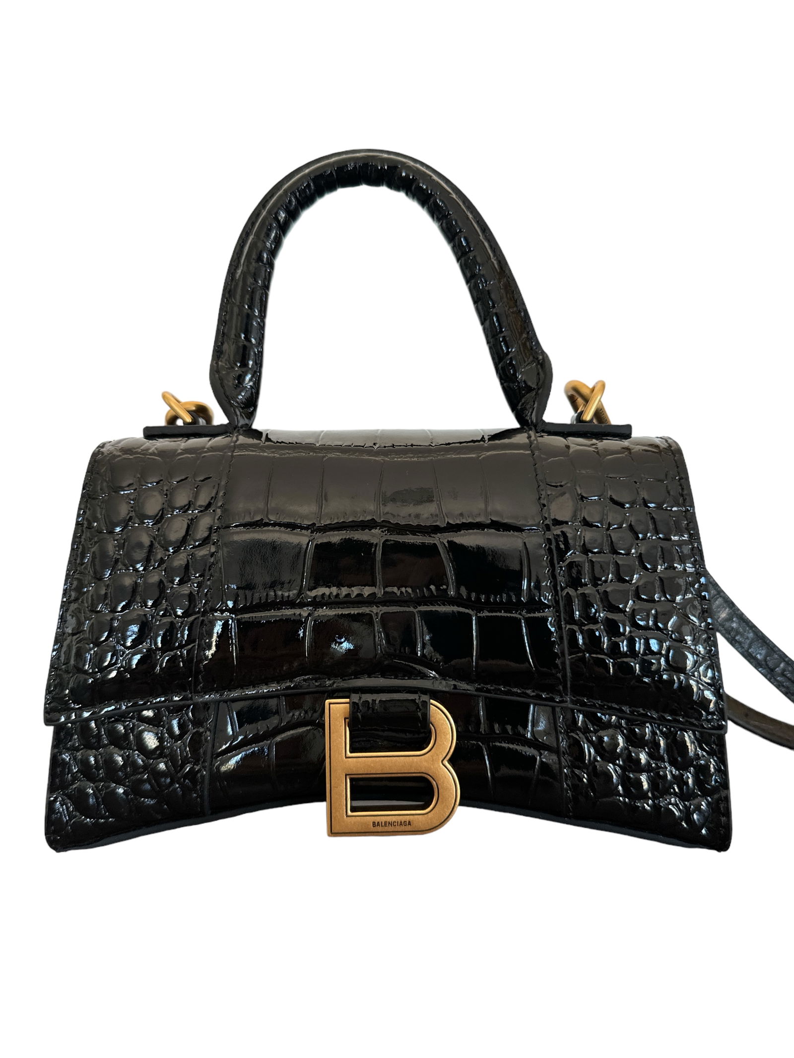 Balenciaga  Hourglass Mini Handbag  Crocodile Embossed (1 of 5)