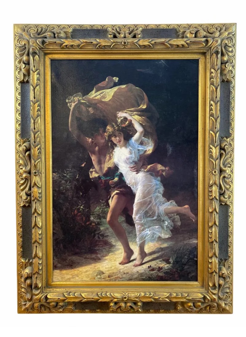 The Storm Oil On Canvas: Frame: 48 in H x 35 in L -