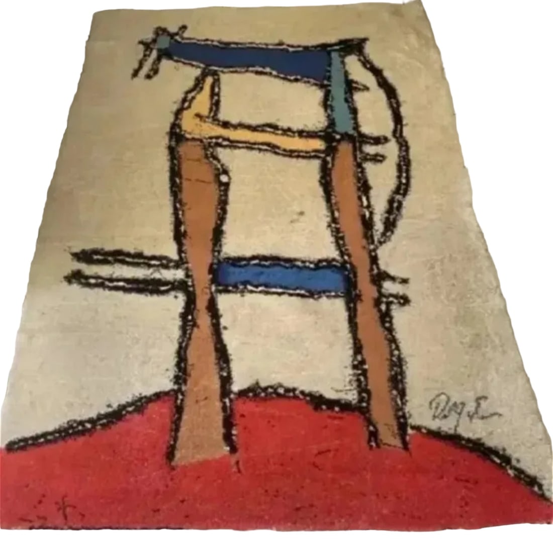 20TH CENTURY VINTAGE SWEDISH ROBERT JACOBSEN EGE RUG: 6ft x 9ft - A beautifully artistic vintage Swedish Robert Jacobsen Ege rug, Country of Origin / Rug Type: Vintage Ege Rug, Circa Date: Mid – 20th Century – This brilliant, abstract vintage rug by