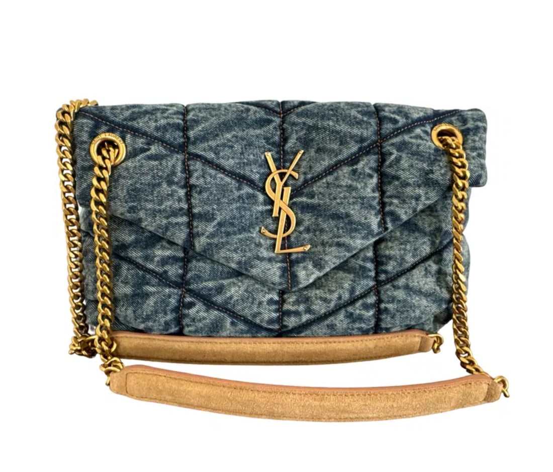YSL Saint Laurent loulou denim Puffer Bag (1 of 7)