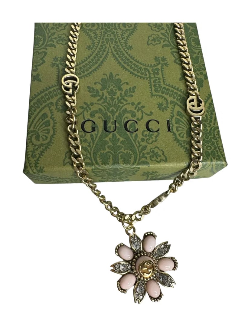 Gucci Necklace Flower Rhinestone (1 of 3)