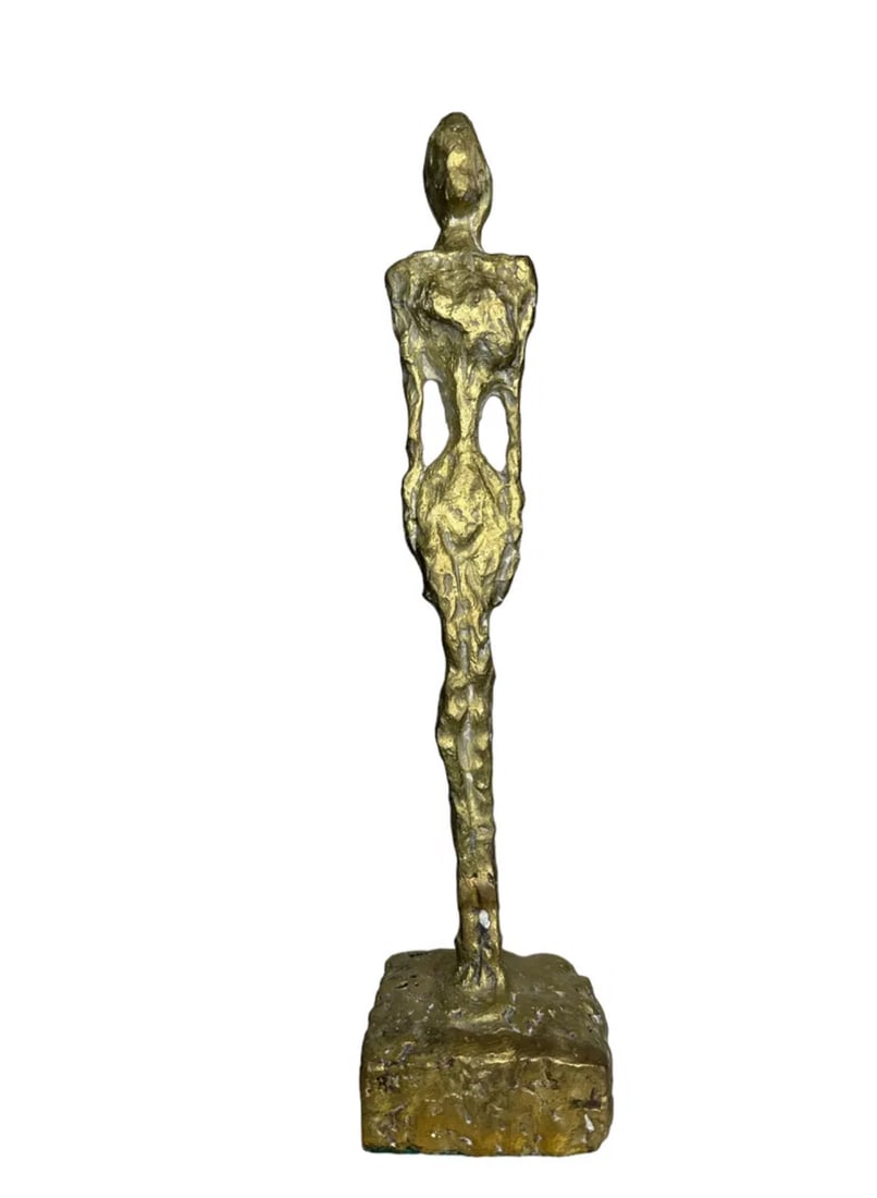 Alberto Giacometti Large Modern Bronze Sculpture: Measurements: 16 in H x 4 in