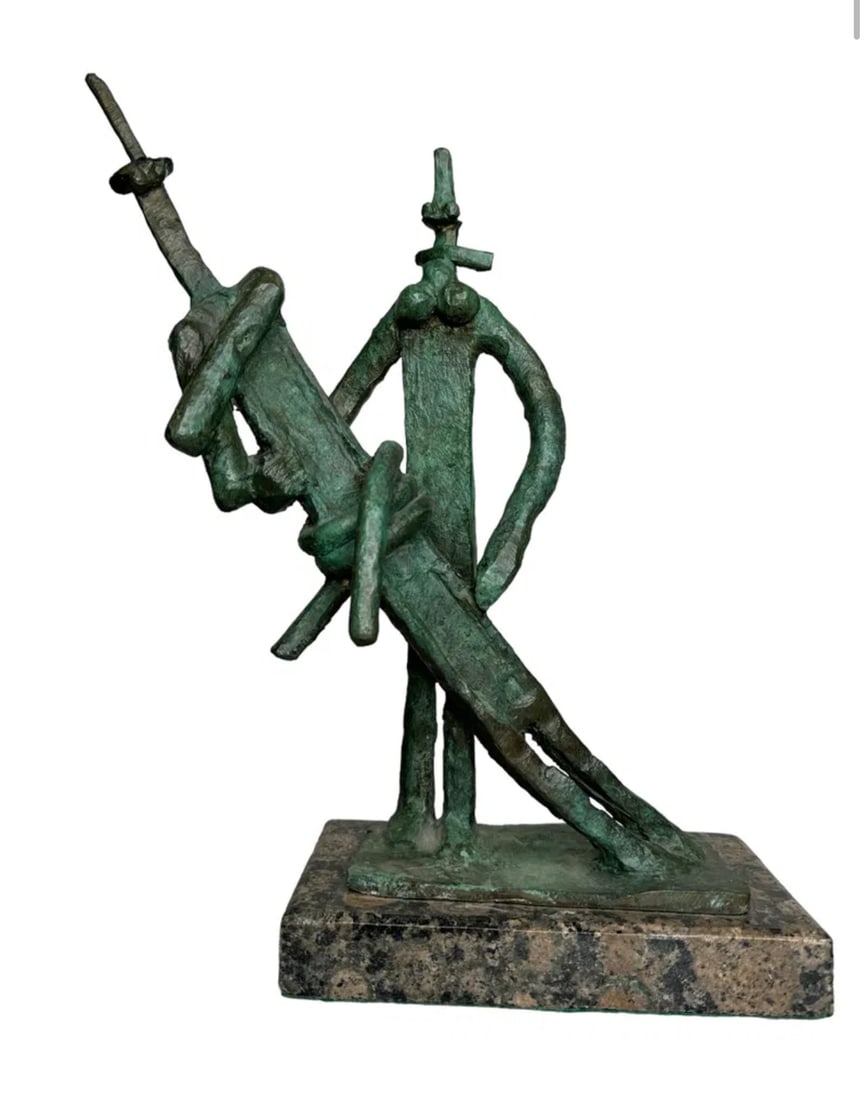 Jacques Lipchitz Large Modern Bronze Sculpture: Measurements: 13 in H x 7 in