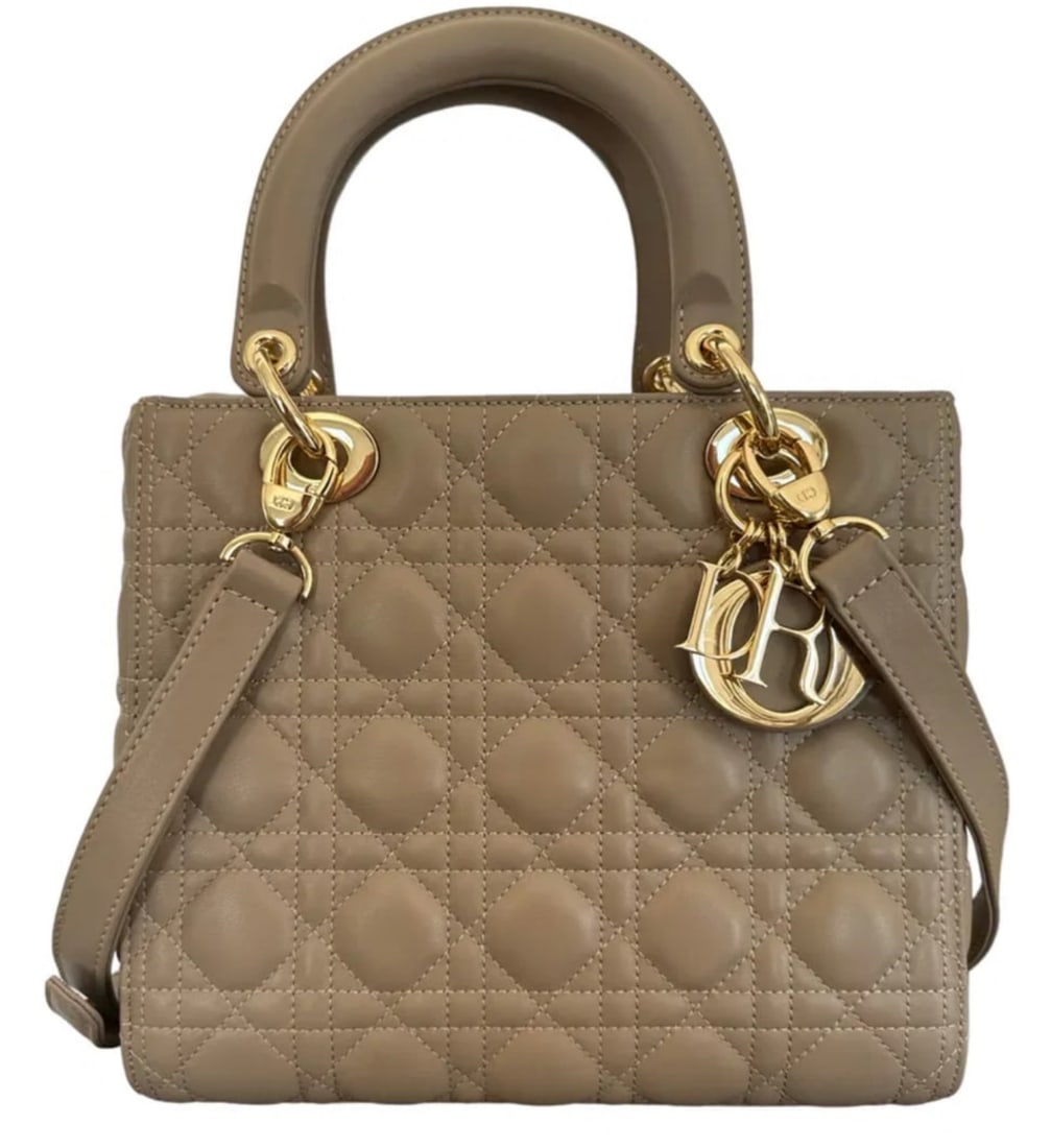 Chiristian Dior Lady dior Medium 2way Hand Shoulder Bag Leather (1 of 6)