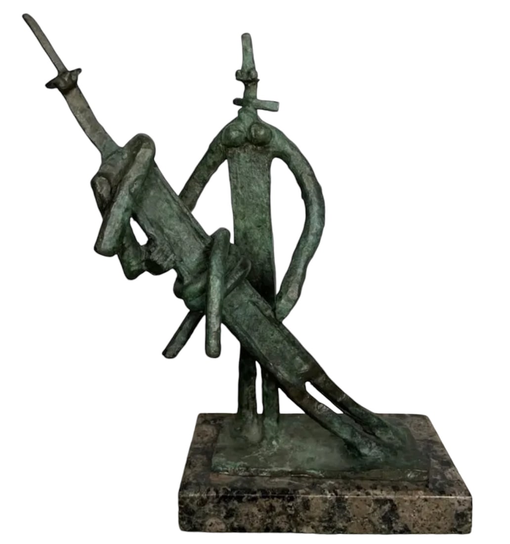 Modern Bronze Sculpture Jacques Lipchitz: - Measurements: 13 in H x 12 in L x 4 in W