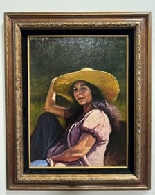 1981 Dowell Woman Portrait on Panel