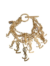 YSL Crystal Cassandre Multichain Bracelet