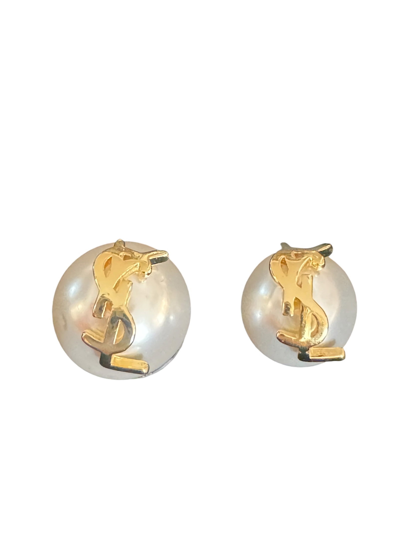 YSL Pearly Stud Earrings: Includes box - shipping only