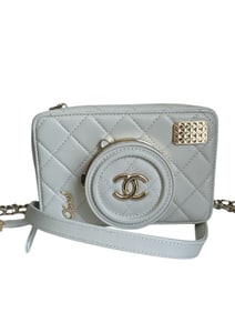 24S Chanel Collectible Runway Camera White Mirror Crossbody Bag Handbag