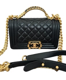 Chanel Boy Black Leather Cross Bag