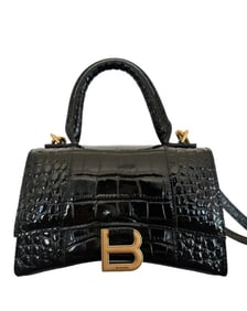 Balenciaga Hourglass Mini Handbag Crocodile Embossed
