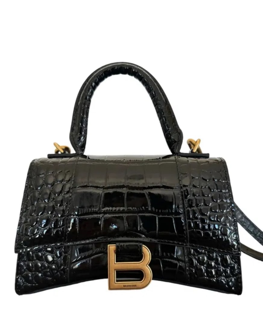 Balenciaga Hourglass Mini Handbag Crocodile Embossed (1 of 5)