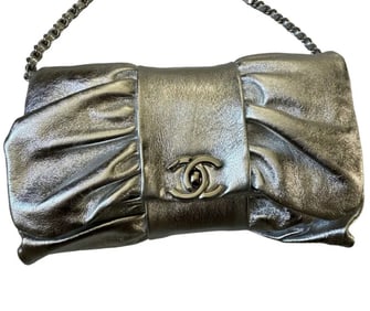 Chanel Silver Clutch Bag