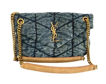 YSL Saint Laurent loulou denim Puffer Bag