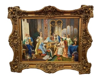 Piano Recital Huge Baroque Oil Painting