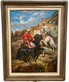 Huge Arab Riders Oil Painting on Canvas