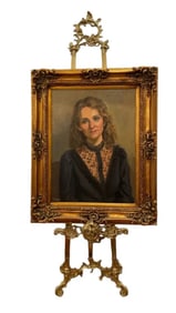 Woman Portrait Original Oil Painting by L. Turner