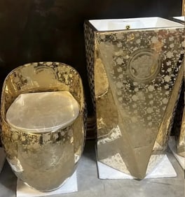 New Versace Gold Toilet and Basin