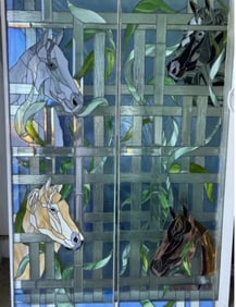 Pair of Horses Stained Glass