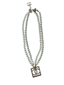 23P Chanel set CC in square XL Necklace earrings