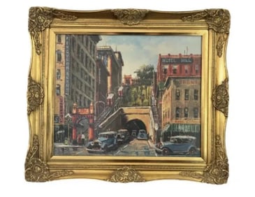 San Francisco Ben Abril- Angelas flight railway lithograph