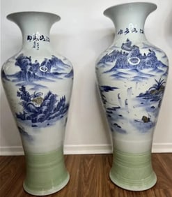 Pair of Handmade Chinese Vases