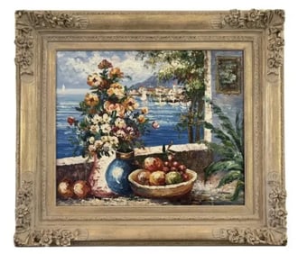 Window from Portofino Oil on Canvas Painting