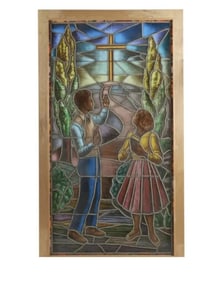71 inches Tall 20th Century Stained Glass Window