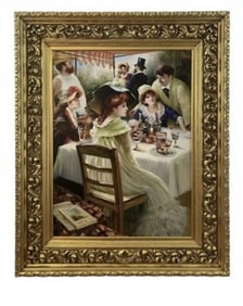 Huge Oil Painting on Canvas-Luncheon of the Boating