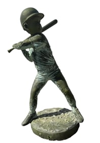 Life Size Bronze Bronze Boy Playing Baseball by Jim Davidson