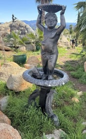 Cherub and Fishes Bronze Fountain Sculpture