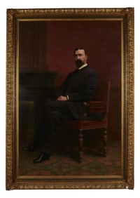 Huge American School Portrait of a Gentleman on Canvas