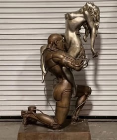 1993 Techno Lover Life Size Erotic Bronze Sculpture by Rudolfo Bucacio