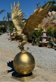 Life Size Metal Eagle Sculpture