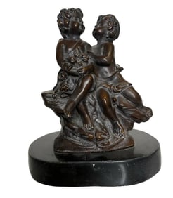 Cherubs and Grapes Bronze Sculpture