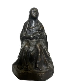 Navajo Woman and Baby Bronze Sculpture