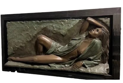 Large Nude Lady Bronze Relief Bill Mack Sculpture