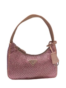Prada crystal-embellished satin mini bag