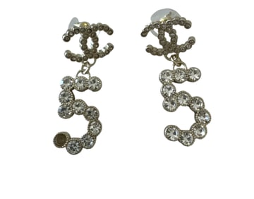 Metal Crystal City of Lights No 5 Drop Earrings Gold