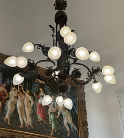 Monumental French Bronze Chandelier