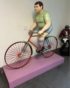 Life Size Boy on Bike by Sergio Bustamente Sculpture