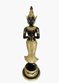 Large Buddha Brass Buddhism Tibetan Asian Goddess Statue