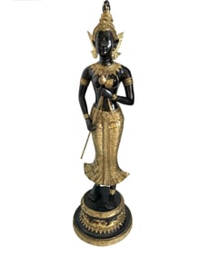 Large Buddha Brass Buddhism Tibetan Asian Goddess Statue